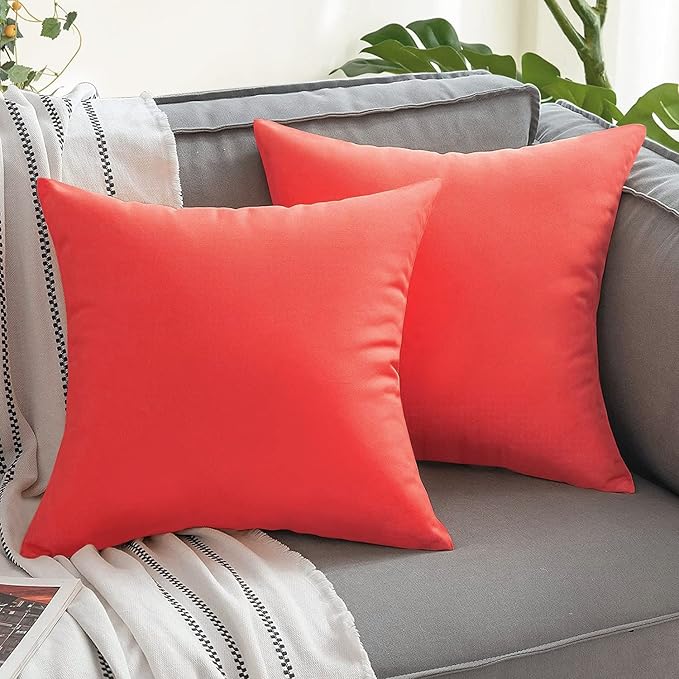 VAKADO Outdoor Christmas Waterproof Throw Pillow Covers 20X20 Set of 2 Decorative Red Patio Furniture Cushion Cases Outside Decor for Couch Garden Bench Porch