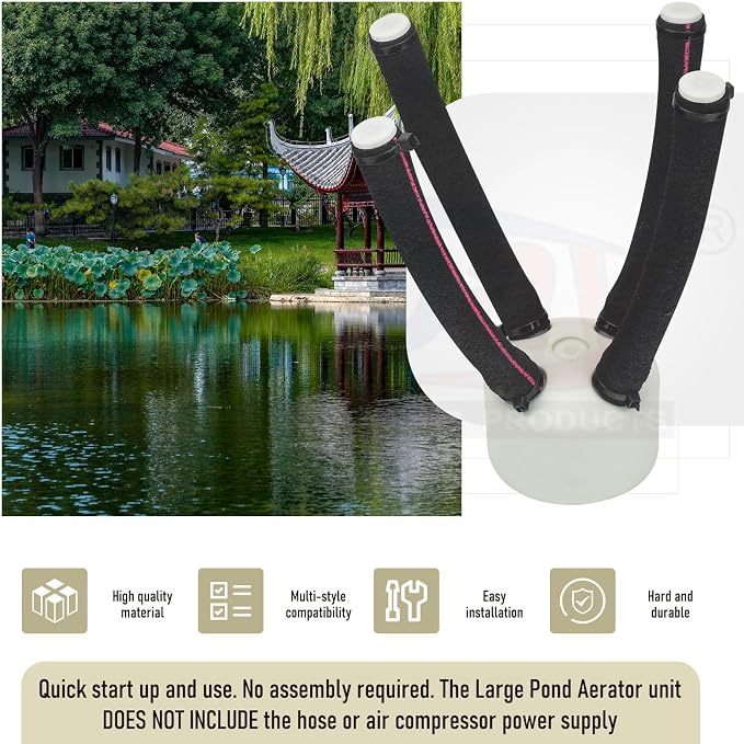 Large Pond Diffuser for Outdoor Bubbling- High Efficiency Sinking Pond Aquatic Aerators and Deicer for Improved Filtration-Fish Pond Part Essential for Healthy Aquatic Environment-Reduces Scum.
