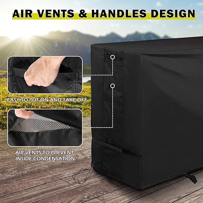 Bar Height Patio Set Cover, Outdoor Bar Stools Set Cover for Outdoor Pub Table and Chairs Set/Outdoor High Top Bar Table Set/Patio Bistro Set of 3 Pieces
