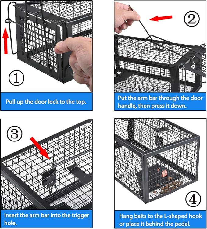 Gingbau Live Chipmunk Rat Trap Humane Vole Mouse Cage Trap