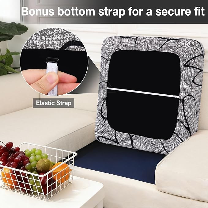 hyha 12Pcs Patio Cushion Covers, Stretch Outdoor Couch Cushion Covers, Washable Outdoor Chair/Sofa Slipcovers for Patio Furniture Cushions Protector with Elastic Bottom(Plain Art,Cover Only)