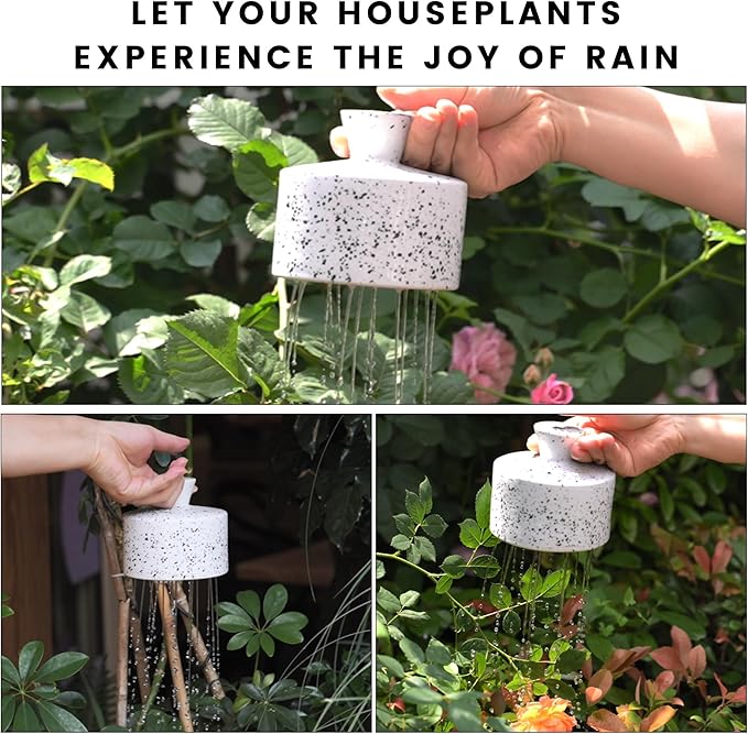 Ceramic Watering Bell, Decorative Watering Can for Plants, Stylish Indoor and Outdoor Watering Pot, Perfect for Home Garden and Office Décor(Starry White 19 fl oz)
