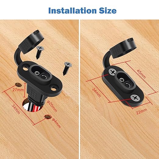 Linkstyle 2 Pcs 1FT 10AWG SAE Power Socket Sidewall Port to O-Ring Connector, Waterproof SAE Extension Cable with 10A 15A 20A 25A Fuses, for Solar Generator Battery Charger RV Motorcycle
