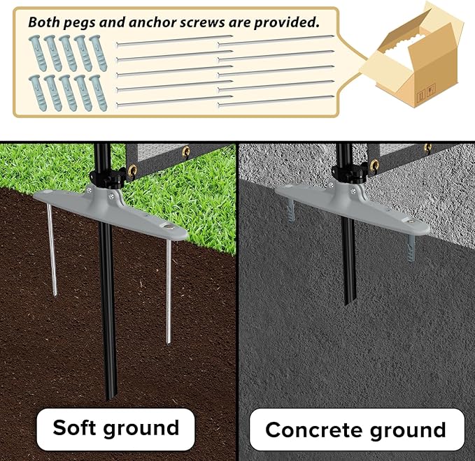 5'x50' Privacy Fence Kit Freestanding Mesh Screen with Iron Poles Temporary Fencing Outdoor Patio Backyard Divider Dog Air Conditioner Trash Fence Light Gray