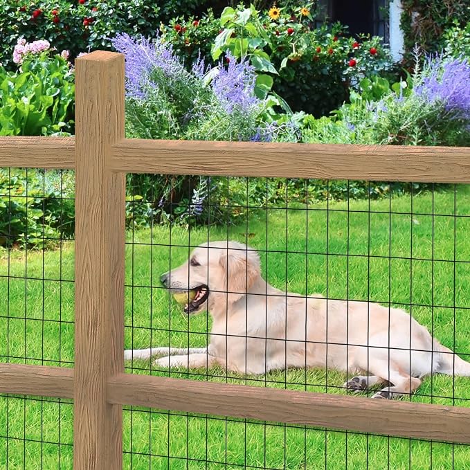 FOREHOGAR Black PVC Coated Welded Wire Fence 36 Inch x 50 Foot, 2 Inch x 4 Inch 14GA, Garden Border Fencing Roll Vinyl Coating Metal Wire Mesh Hardware Cloth for Yard Vegetable Plant Protection