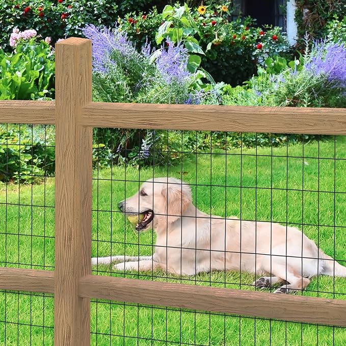 FOREHOGAR Black PVC Coated Welded Wire Fence 48 Inch x 50 Foot, 2 Inch x 4 Inch 14GA, Garden Border Fencing Roll Vinyl Coating Metal Wire Mesh Hardware Cloth for Yard Vegetable Plant Protection