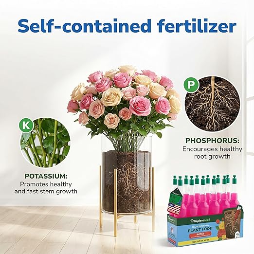All-Purpose Rose Plant Food Fertilizer | Concentrated Nutrient Solution for Indoor & Outdoor Plants | Promotes Vibrant Blooms, Strong Roots & Lush Foliage | Made in The USA
