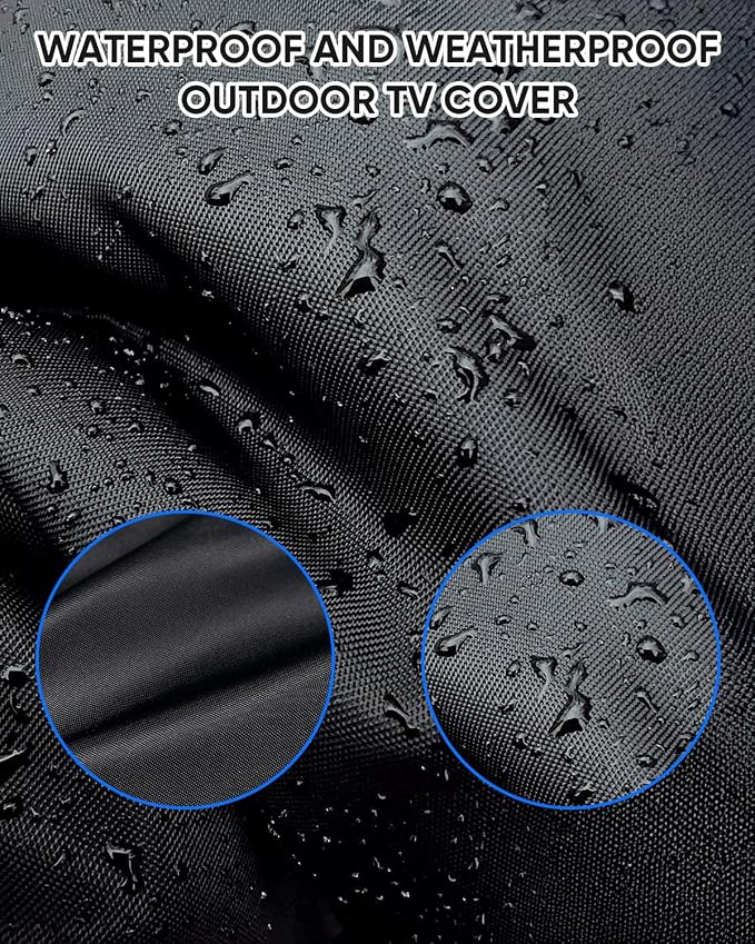 FORGING MOUNT Outdoor TV Cover 86-90 inch with Zipper,Weatherproof Cover Size 82" W x 50" H Waterproof for Outside Flat Screen TVs, Soft Non Scratch Interior,600D Thick Fabric Protector-Black