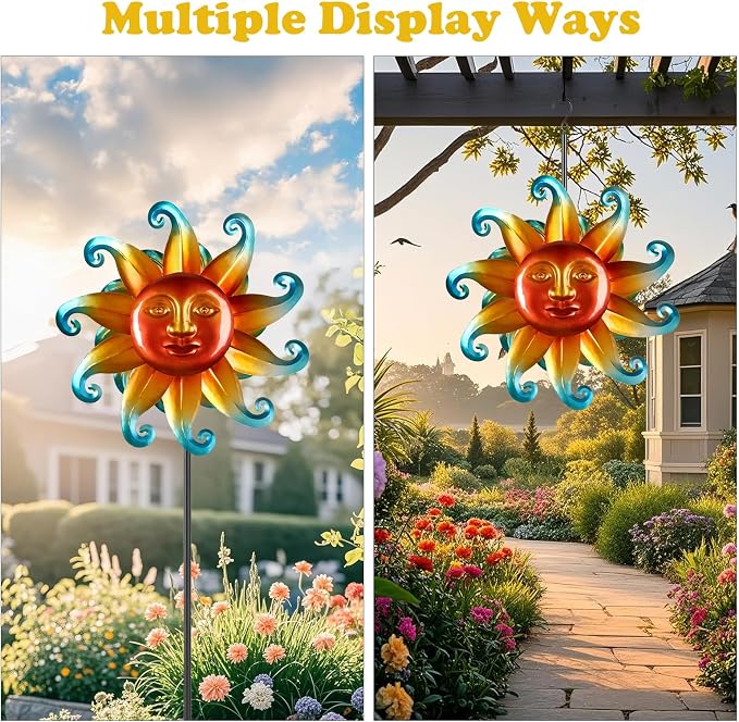 Wind Spinners Outdoor Metal- 60 Inch Kinetic Wind Spinners Metal Garden Outdoor Decor for Yard and Garden Kinetic Windmills Unique Gifts for Friends and Family