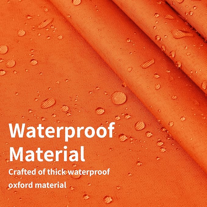 Easy-Going Waterproof Patio Cushion Covers 22x20x4 inch 2 Pack Replacement Non-Slip Outdoor Seat Cushion Slipcover with Zipper. Orange