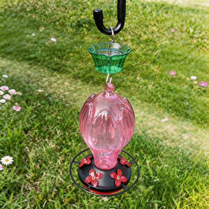 Ant Moat for Hummingbird Feeder - 3 OZ x 2 Pack Green Insect Guard with Large Capacity