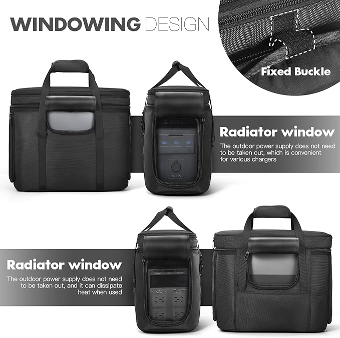 Carrying Case Compatible with ECOFLOW DELTA 2/DELTA 3, Protective Storage Bag for DELTA 3 Classic/DELTA 3 Plus, Shockproof Protective Cover with Adjustable Shoulder Strap & Handle for Outdoor Travel