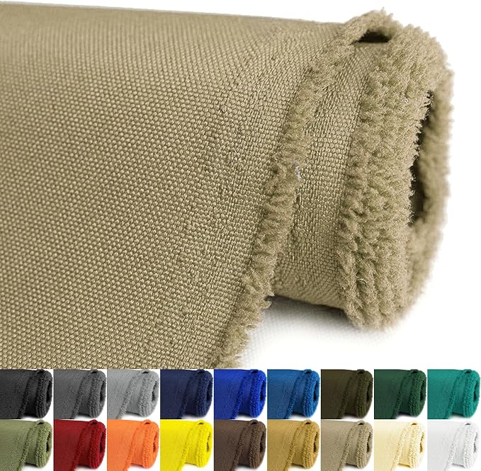 Waterproof Canvas Fabric by The Yard 58inch 600D Upholstery Material Polyester Fabric Outdoor Water Resistant Fabric for Sewing Chair Patio Cushion Purse Bag Interior, Pre Cut 5 Yard Khaki