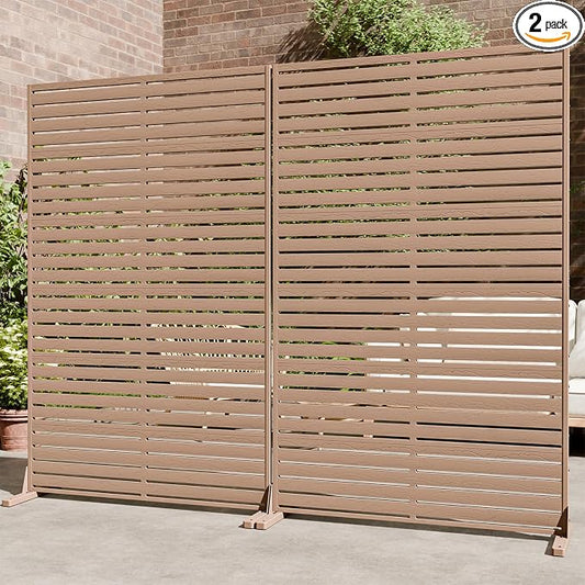Privacy Fence Screen Outdoor Freestanding Privacy Panel, 72" H×47" W HDPE Decorative Panels with Stand, Room/Garden Divider, Outdoor Privacy Screen for Patio,Deck, Balcony, Pool