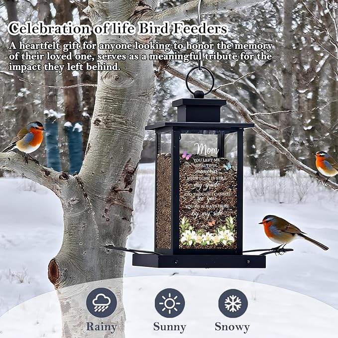Memorial Bird Feeder for Loss of Mom - Sympathy Bereavement Gifts for Loss of Mother Remembrance Funeral Condolence Gifts Thoughtful Sorry for Your Loss Gifts for Loss of Loved One