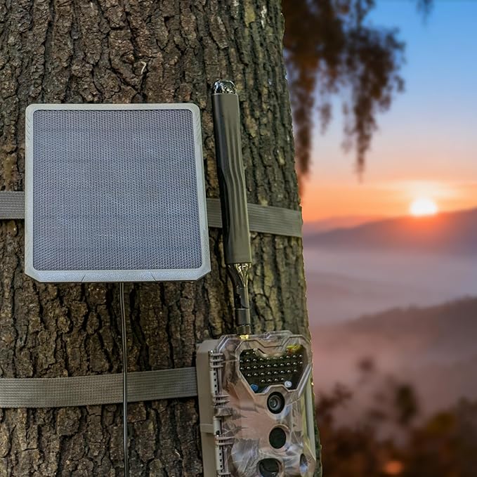 Meidase SP350 Solar Panel 5200mAh for Trail Camera, Built-in Rechargeable Lithium Battery, 12V/1A, 9/1.3A, 6V/2A, 5.5x2.1 DC Plug, 13-feet Cable Solar Panel