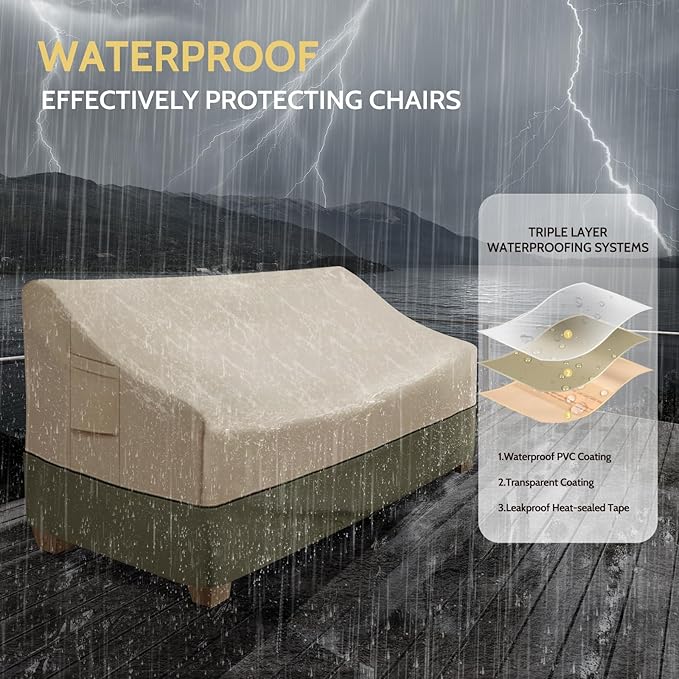 COSFLY Patio Furniture Covers Waterproof, Outdoor Sofa Cover Heavy Duty Fits up to 87W x 37D x 35H inches