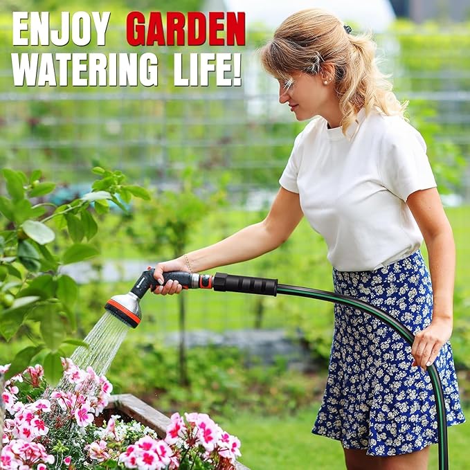 Short Garden Hose 6 Feet, NON-EXPANDABLE Flexible Water Hose, Kink Resistant Lightweight Hybrid Hose, Leakproof Hose Male to Female Fittings