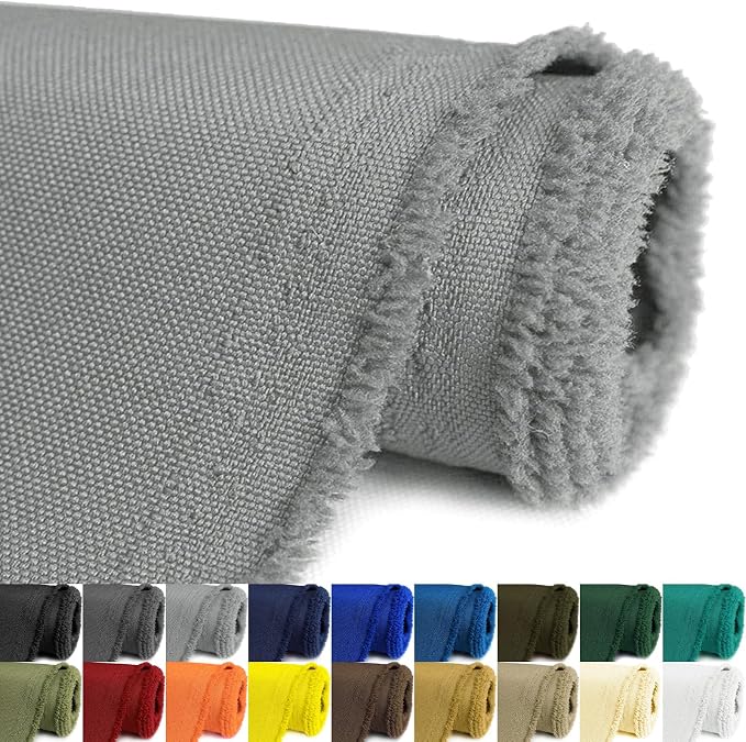 Waterproof Canvas Fabric by The Yard 58inch 600D Upholstery Material Polyester Fabric Outdoor Water Resistant Fabric for Sewing Chair Patio Cushion Purse Bag Interior, 12 Yard Silver Grey