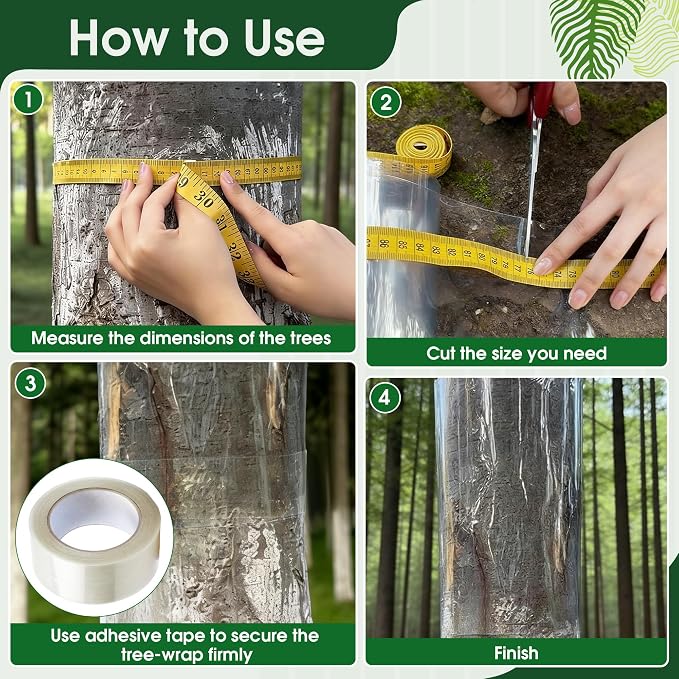 157" x 15.7" Iguana Tree Wrap Tree Trunk Protector Guard for Iguana Prevention Anti-Reptiles Climbing Barrier for Trees with PET Tape Reusable Tree-Safe Guard