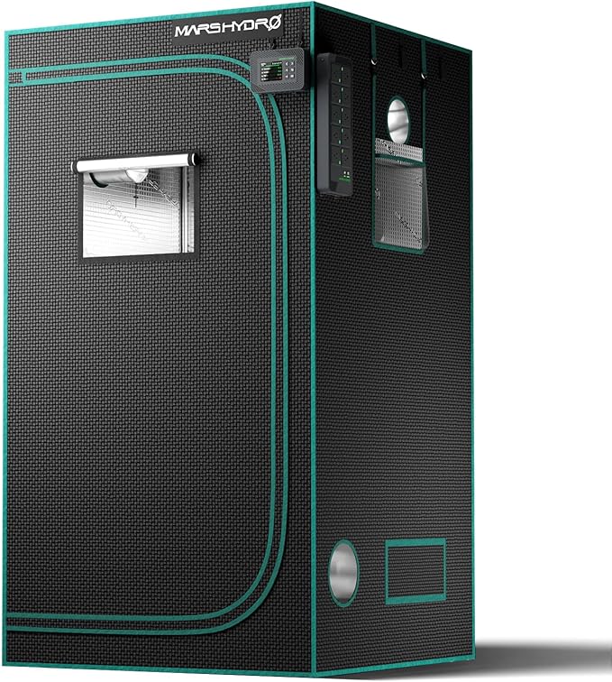 MARS HYDRO 3.3x3.3 Advanced Grow Tent, 39"x39"x71" High Reflective Mylar 1680D for Hydroponics Indoor Plant Growing, with Observation Window,Floor Tray and Smooth Zipper for TS1000/FC3000/FC-E3000