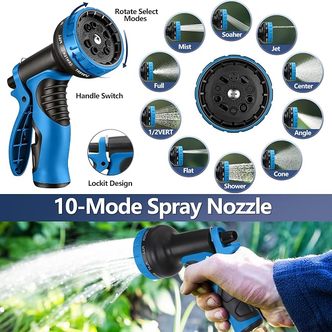 25 ft Flexible Garden Hose - 2026 Upgraded Heavy Duty Water Hoses with 3/4''Solid Fittings,Lightweight,No Kink & Tangle,Puncture Proof Garden Hoses pipe for Yard, Outdoors, Rv