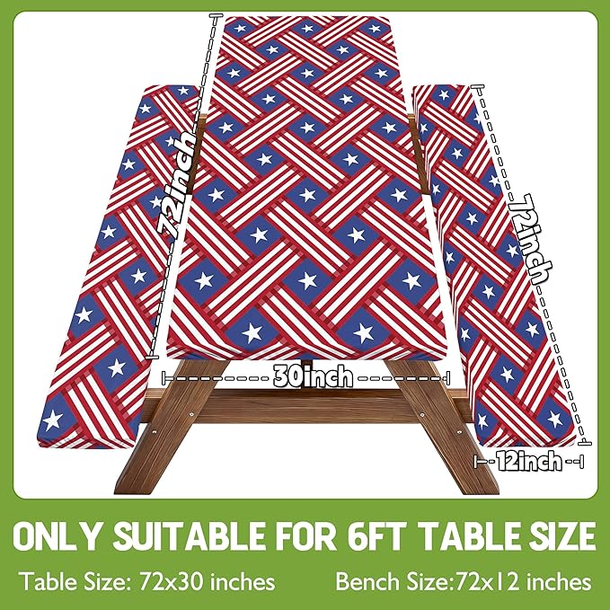 Picnic Table Cover with Bench Covers Tablecloth Fitted Table Cloth Camping Essentials Supplies Rv Travel Gear Must Haves Accessories Outdoor Road Trip Necessities Stuff Gadgets Camper Gadgets Items