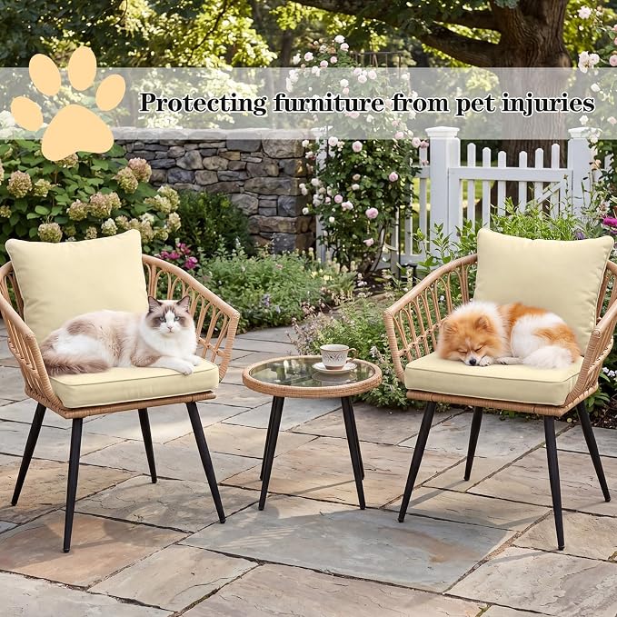 4pcs Outdoor Patio Cushion Covers Replacement, 24" Zippered Outdoor Cushion Covers Waterproof, UV Resistant & Washable Patio Furniture Cushion Covers Waterproof for Patio Sectional, Beige Covers Only