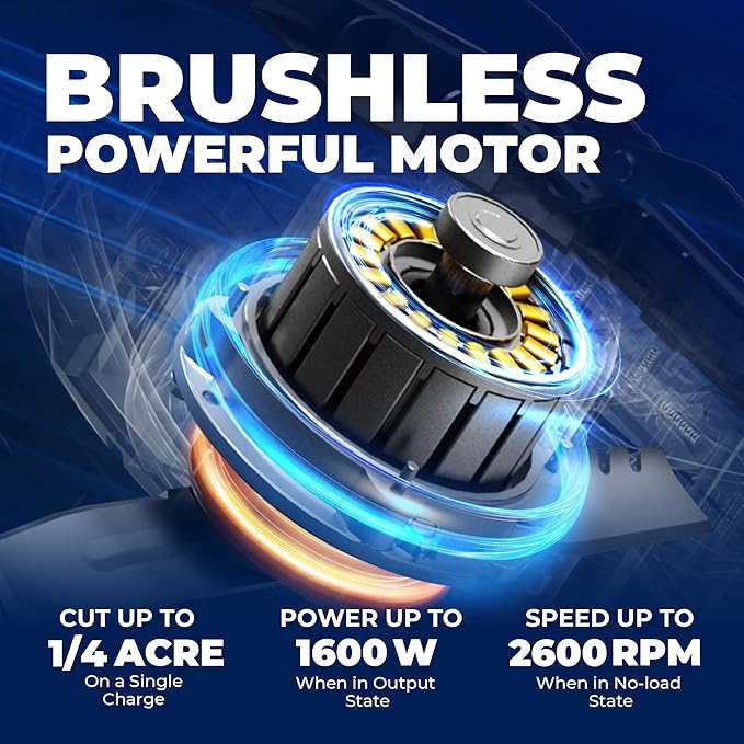Dong Cheng 21 Inch 3-in-1 Brushless Lawn Mower, 40V 1600W Cordless Electric Self-Propelled Lawn Mower with 2600RPM High Speed Cutting, 7-Position Height Adjustment, 4 x 4.0Ah Batteries& Dual Charger