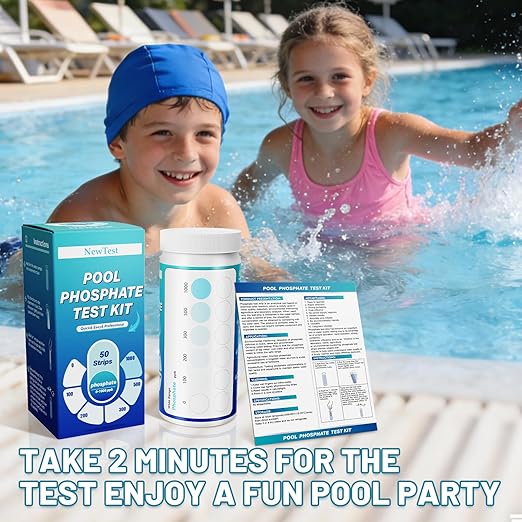 Pool Phosphate Test Kit: 50CT Professional Phosphate Test Strips for Swimming Pools Water Accurate & Easy to Read