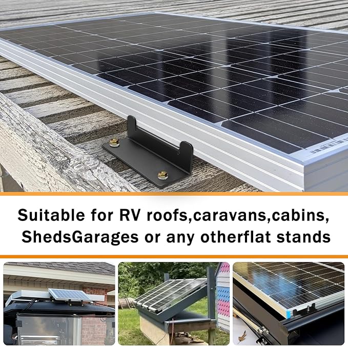 4 PCS Solar Panel Mounting Z Brackets,Lightweight Aluminum Solar Panel Mounting Brackets for RVs, Trailers, Boats, Vans, Campers