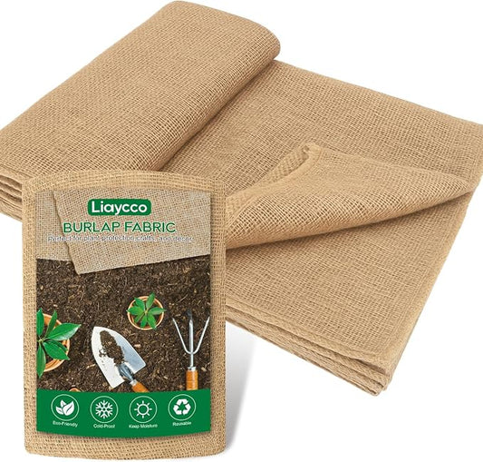 20" x 7 Feet Burlap Fabric Roll Burlap Fabric by the Yard, Natural Jute Garden Fabric for DIY Crafts, Multipurpose Tree Wrap, Outdoor Plant Cover, Weed Barrier, Landscaping, Rustic Party Decor