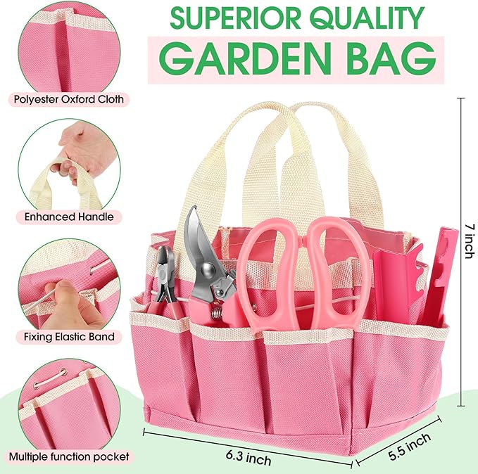 207 Pcs Flower Arrangement Supplies Florist Garden Tool Gift Kit for Women Mother's Day Include Pink Tool Bag Thorn Remover Rose Stripper Outdoor Hand Tools Stem Pruning Shear Gloves Stem Wire Etc