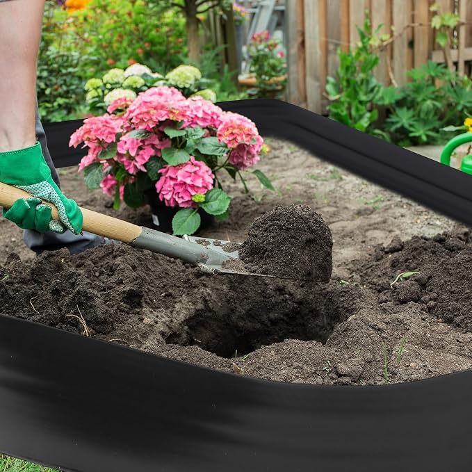 FoldTier 8 Inch Tall 33ft Garden Landscape Kit with Hammer Plastic Edging Border Border Flower Bed Borders for Garden Lawn Flower Beds Grass Yard