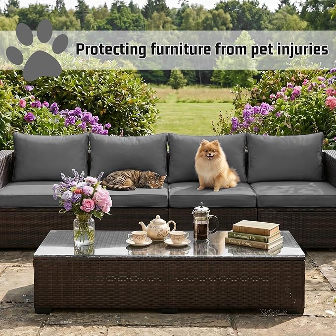 8pcs Outdoor Patio Cushion Covers Replacement, 24" Zippered Outdoor Cushion Covers Waterproof, UV Resistant & Washable Patio Furniture Cushion Covers Waterproof for Patio Sectional, Lght Grayi
