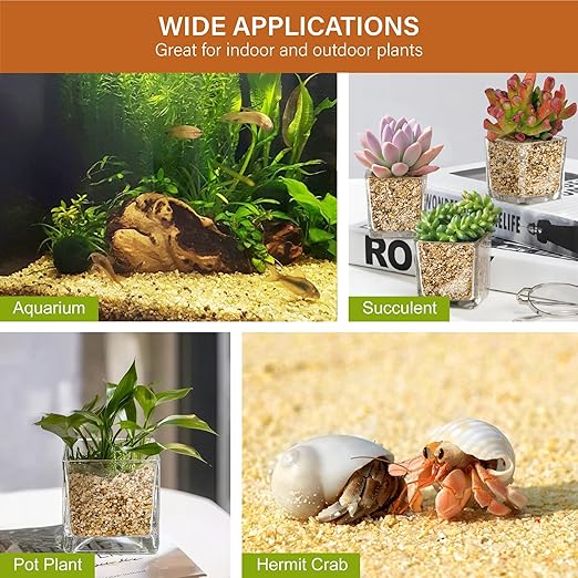 NUPICK 3-5mm Coarse Sand for Plants, 6lb Horticultural Grit for Succulents, Desert Silica Sand for Cactus, Decorative Gravel for Landscaping, Gold Grit for Aquariums, Bonsai, Vases Fillers