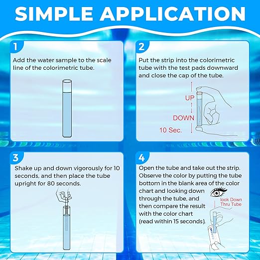 Phosphate Test Kit for Pool Hot-Tub: 50 Counts Water Phosphate Test Strips for Swimming Pool - Pool Phosphate Test Kit