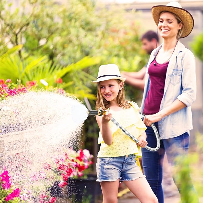 Rosy Earth Garden Hose 5 FT, 304 Stainless Steel Metal Water Hose, Heavy Duty Flexible Leader Hose, Short Water Hose Kink Free Hose for Rv, Outdoor, Yard, No Bite, Leak proof and Durable