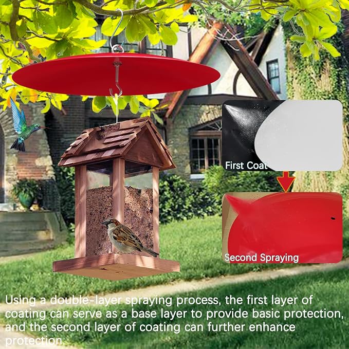 Bird Feeder Baffle, Metal Hummingbird Feeder Rain Guard for Bird Houses,13 inch Hanging Baffle Weather Guard for Outside