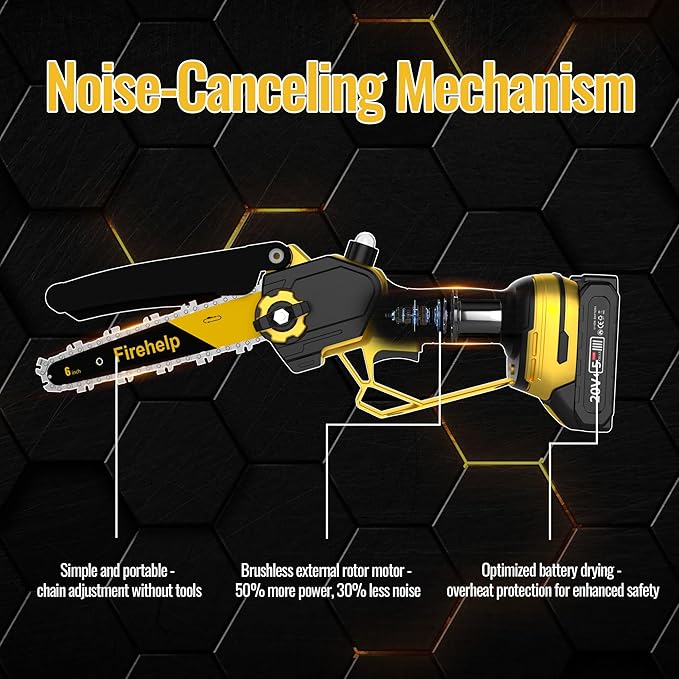 2-in-1 Electric Pole Saw, 6 Inch Mini Chainsaw Cordless Pole Saw with Extension Pole for Tree Trimming, 2 x 2000mAh Battery, Powered Pole Chain Saw, Tree Trimmer Limb Branch Cutter Pruner