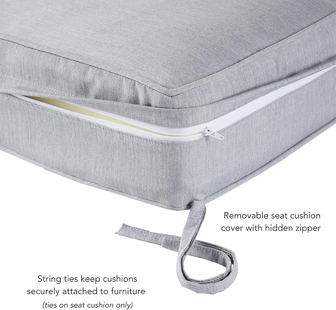 Greendale Home Fashions Outdoor 2-Piece Sunbrella Premium Deep Seat Cushion Set, Canvas Granite