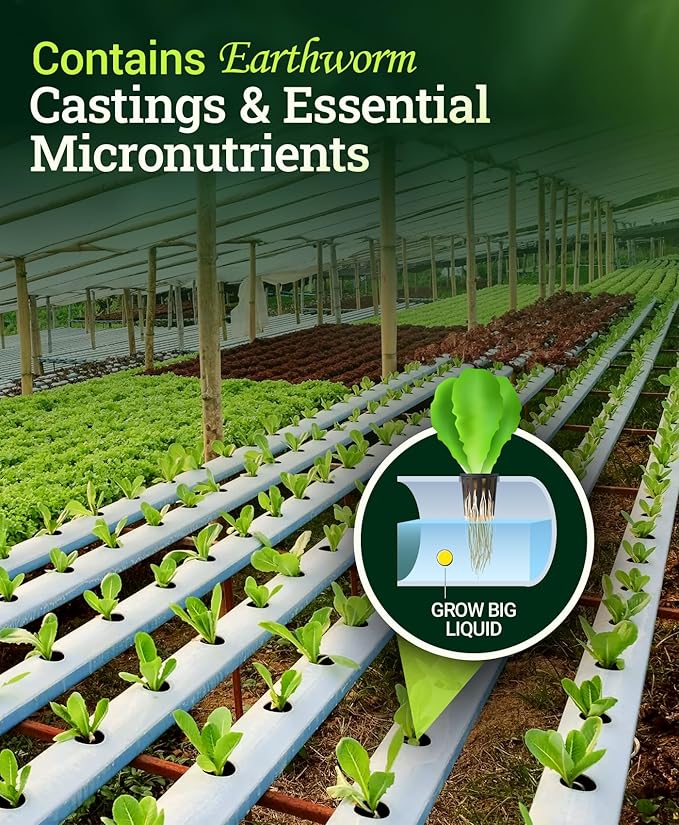 FoxFarm Grow Big Hydroponic Plant Food - 3-2-6 Liquid Plant Fertilizer for Lush Vegetative Growth in Hydroponic Systems - Liquid Concentrate with Earthworm Castings & Micronutrients - 2.5 Gallons