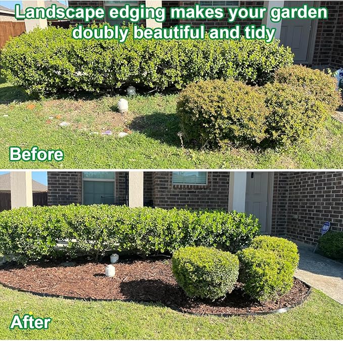 49FT Landscape Edging,1.5IN Tall Garden Edging Borders with 75pcs Stakes,Flexible Lawn Edging Border Kit,Mini Plastic Fence for Yard Flowerbeds,Grass