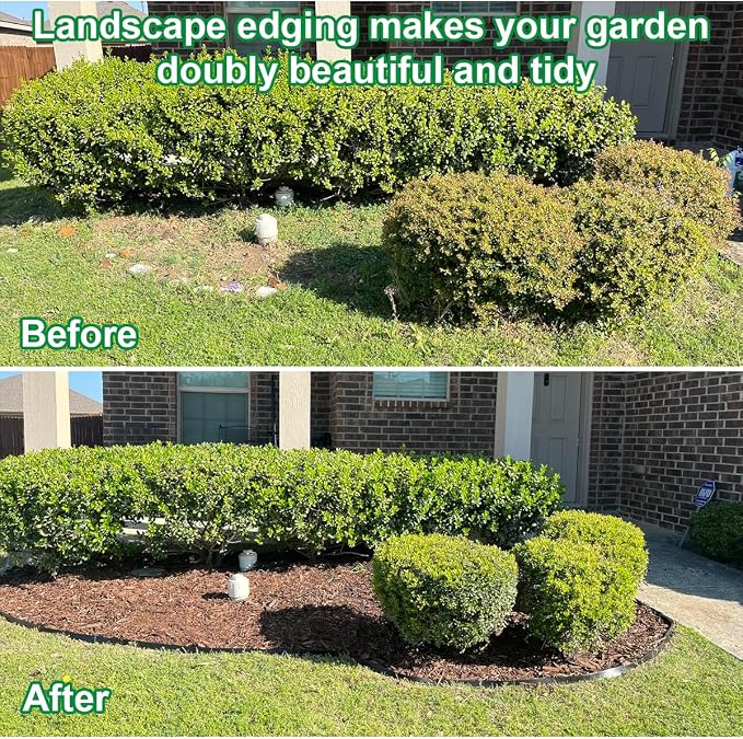 49FT Landscape Edging, 3IN Tall Garden Edging Borders with 75pcs Stakes,Flexible Lawn Edging Border Kit,Mini Plastic Fence for Yard Flowerbeds,Grass