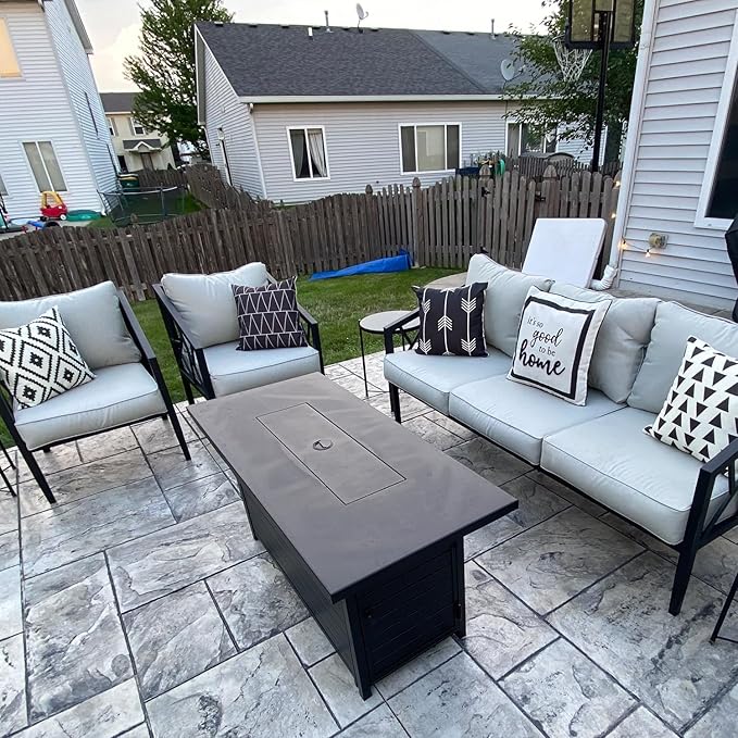 FLYMEI Patio Cushion Covers 21x19x3 Waterproof Outdoor Cushion Cover Replacement 2Packs Outdoor Seat Cushion Slipcover for Rattan Chair Sofa, Grey