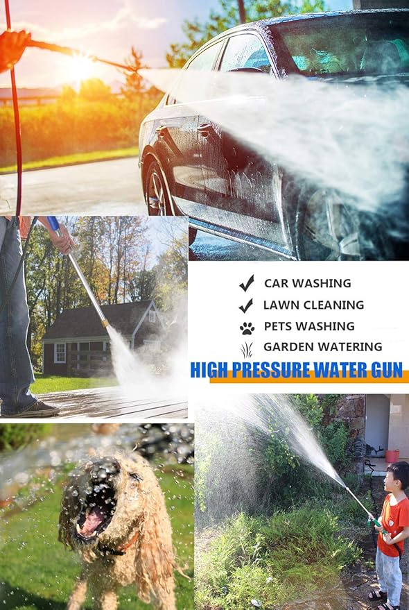 Shayee High Pressure Power Washer Wand for Garden Hose with Jet Nozzle and Fan Nozzle Hydro Jet Power Sprayer for Car Washing or Garden Cleaning Made of Durable Metal