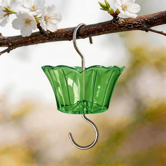 Ant Moat for Hummingbird Feeder - 3 OZ x 2 Pack Green Insect Guard with Large Capacity