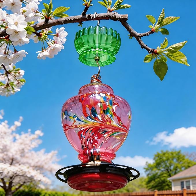 Ant Moat for Hummingbird Feeder - 9 OZ Extra Large Capacity Insect Guard - Daisy (Green)