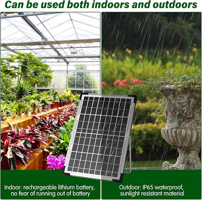 Solar Irrigation System 10W for Automatic Plants Watering, Summer Garden Drip Irrigation Kit for Solar Garden Drip Irrigation System,Supported Irrigation System Kit for Plant Bed,Green House