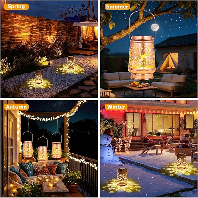 Corgi Dog Solar Lanterns Outdoor Waterproof - Metal Garden Decor for Outside Patio Yard, Hanging LED Lights Ornament, Cute Puppy Gifts for Women Mom Grandma Dog Lovers